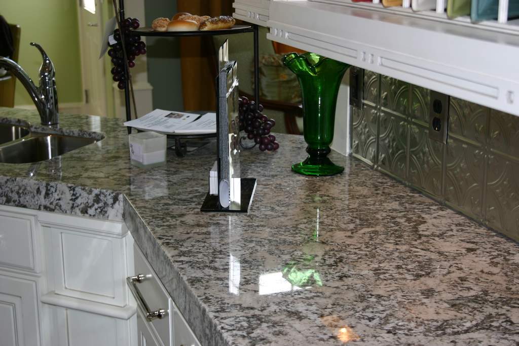 The Granite Gurus White Diamonds granite in kitchen