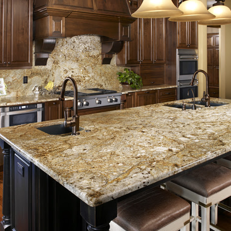 Golden Crystal Granite Backsplash