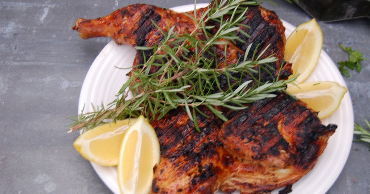 The Art of Food Tuscan Lemon + Rosemary Chicken under a brick