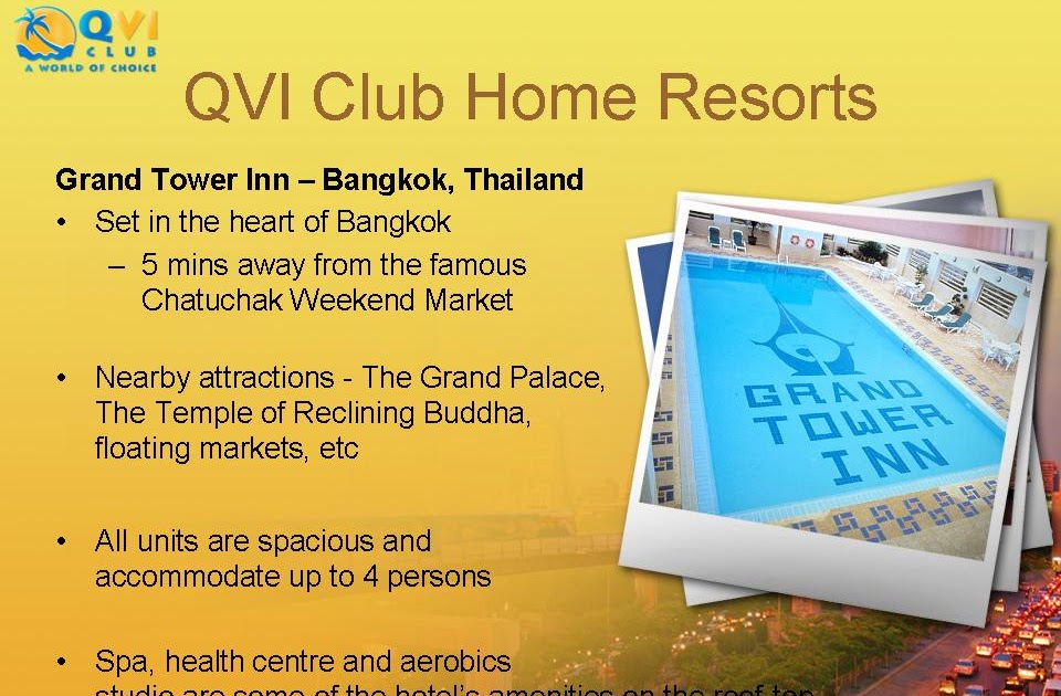 Qvi Club Membership Vacation Qvi Club Home Resorts Grand Tower Inn Bangkok Thailand