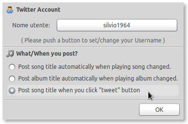 Twitter-Plugin per Rhythmbox