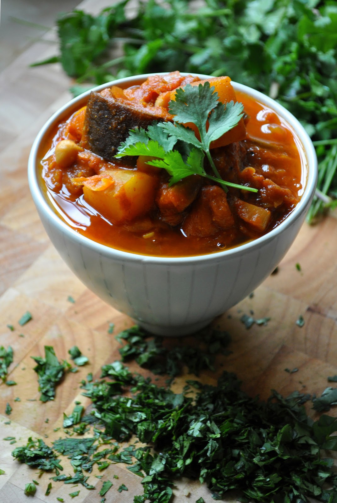 Hunger and Sauce A vegetarian tagine of aubergine, squash and