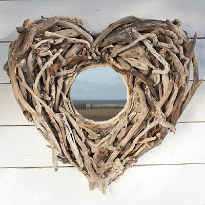 I Love Handmade: Driftwood Heart Mirror by Buy The Sea
