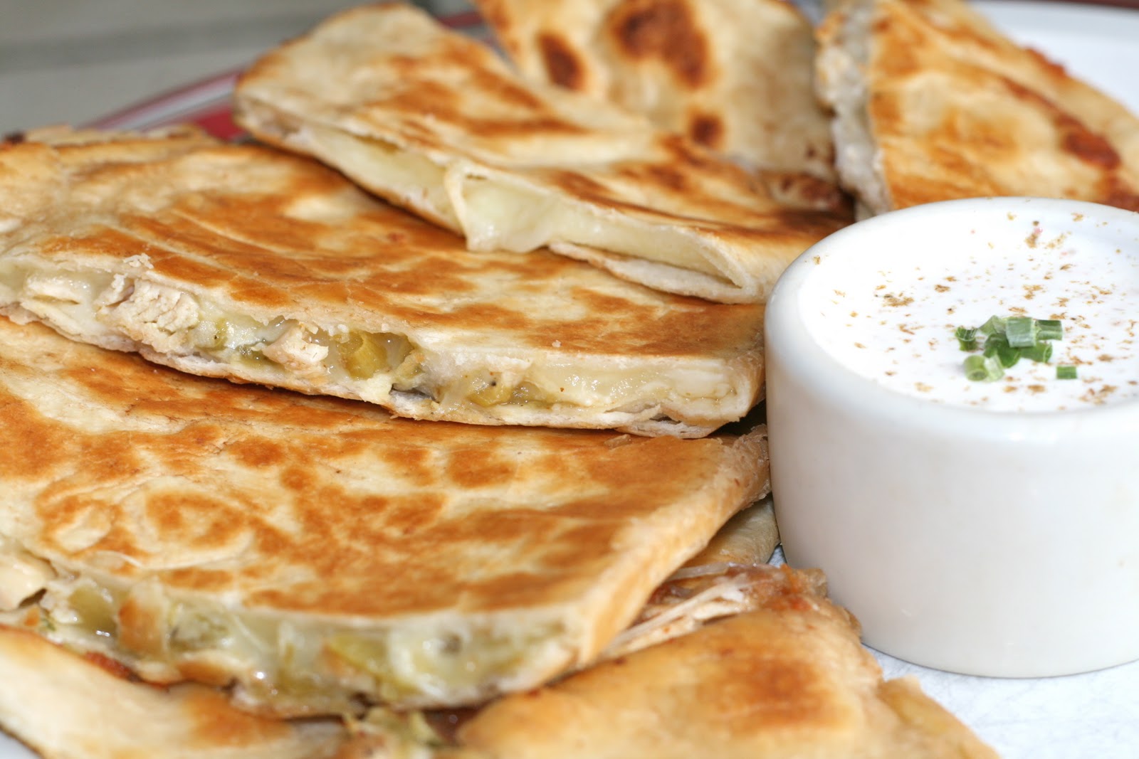 Bake a holic Toasted Green Chili and Chicken Quesadillas