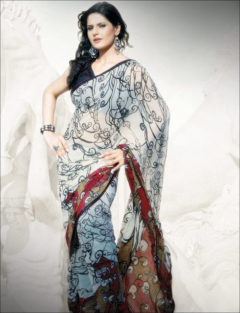 Saree Fashion With Zarin Khan Zarine+Khan+Saree+Photoshoot+-+010