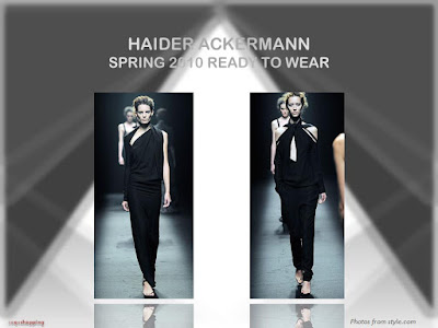 Haider Ackermann Spring 2010 Ready To Wear black asymmetrical gown top pants