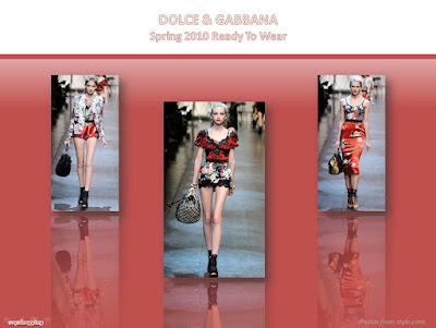 Dolce & Gabbana Spring 2010 Ready To Wear floral silk dress and shorts