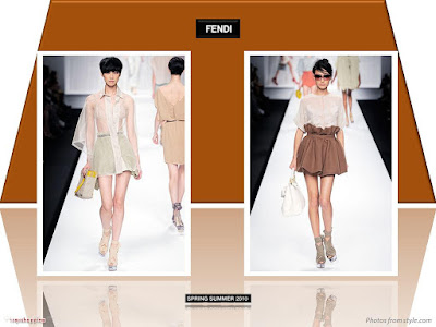Fendi Spring 2010 Ready To Wear mini skirt and see-thru top