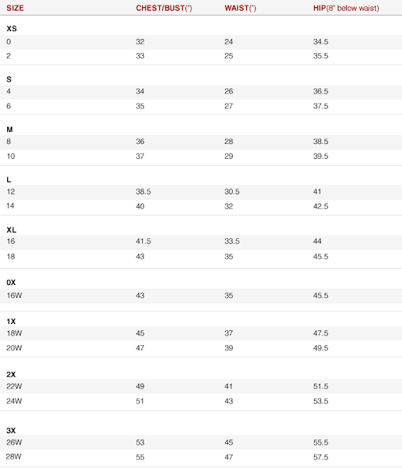 :: Size Chart Guide ::