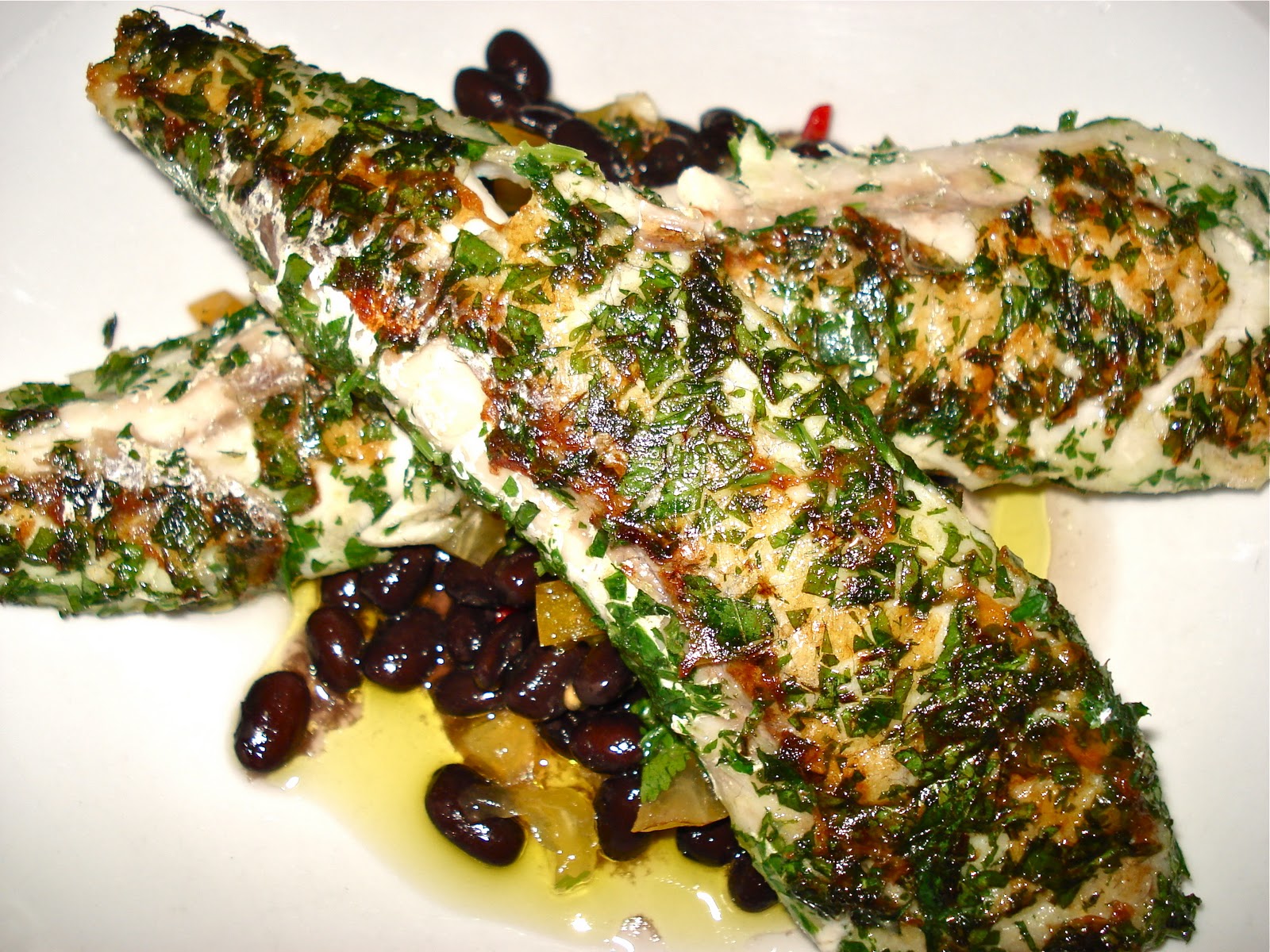 Behind The Burners EPAZOTECRUSTED FLATHEAD WITH BLACK BEANS