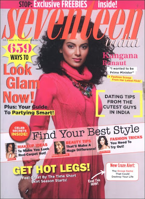 Kangana Ranaut in November issue of Seventeen