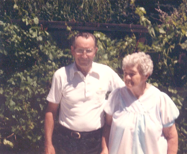 Mom and Dad In back yard