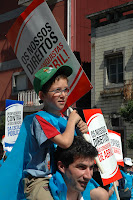 Manifestação em Guimarães, Portugal, contra a flexigurança