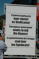 Manifestação em Guimarães, Portugal, contra a flexigurança