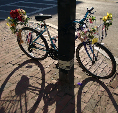 bicycle decorated with flowers