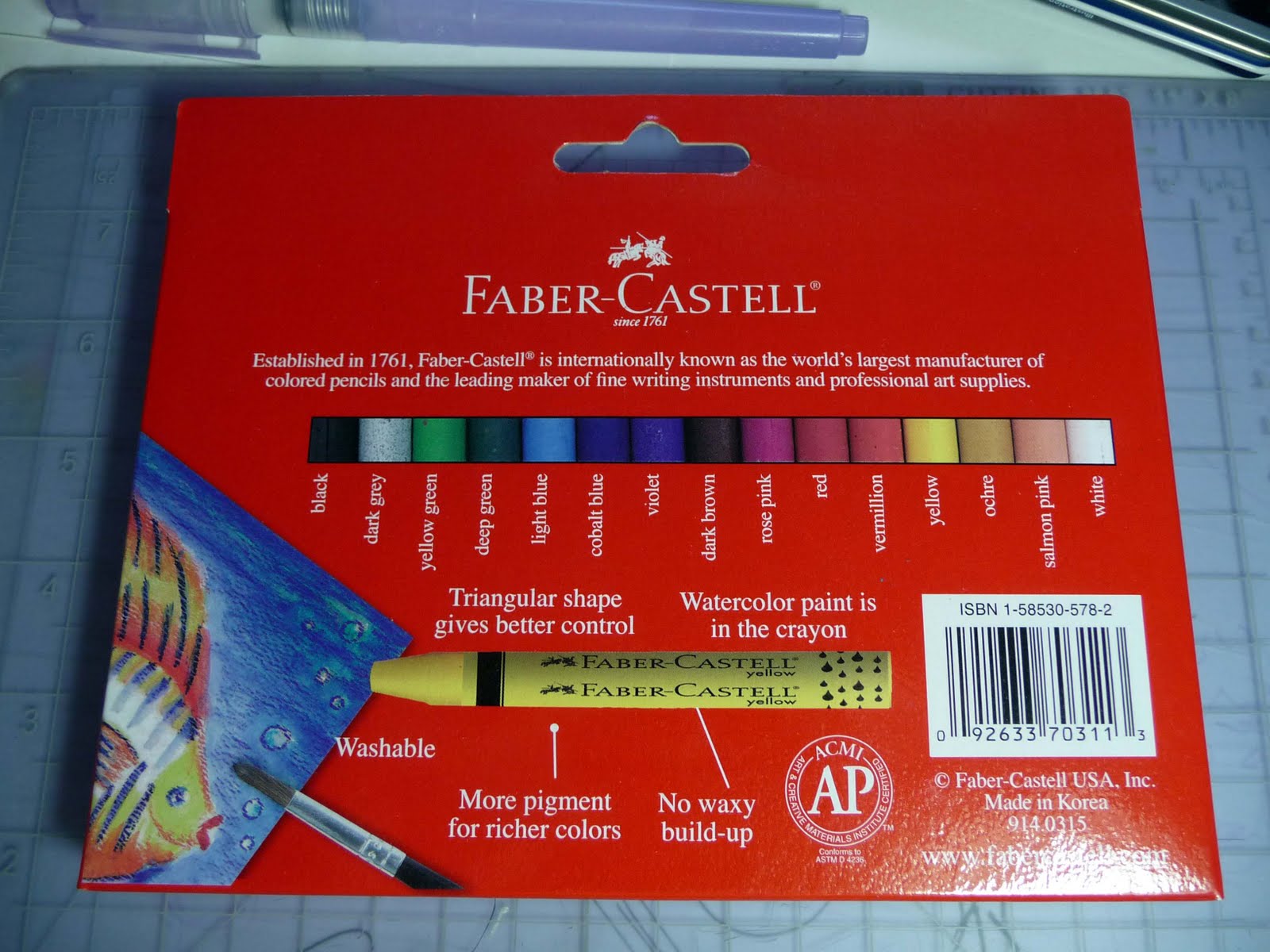 Kid Sketches Faber Castell Watercolor Crayons Set of 15 Review