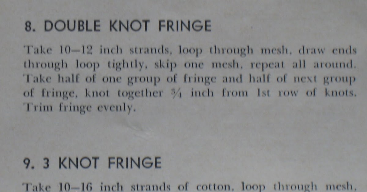 Bits and Bobs THE BLOG! Double and Triple Knot Fringes