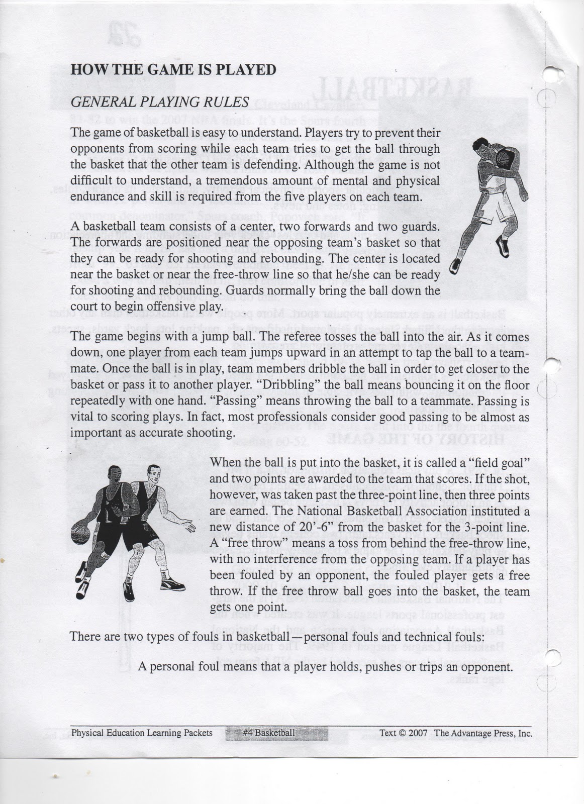 Physical Education Information FINAL TEST PACKETS (Flag Football