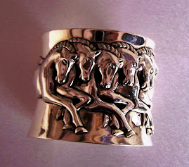 Silver Cuff with Galloping Horses