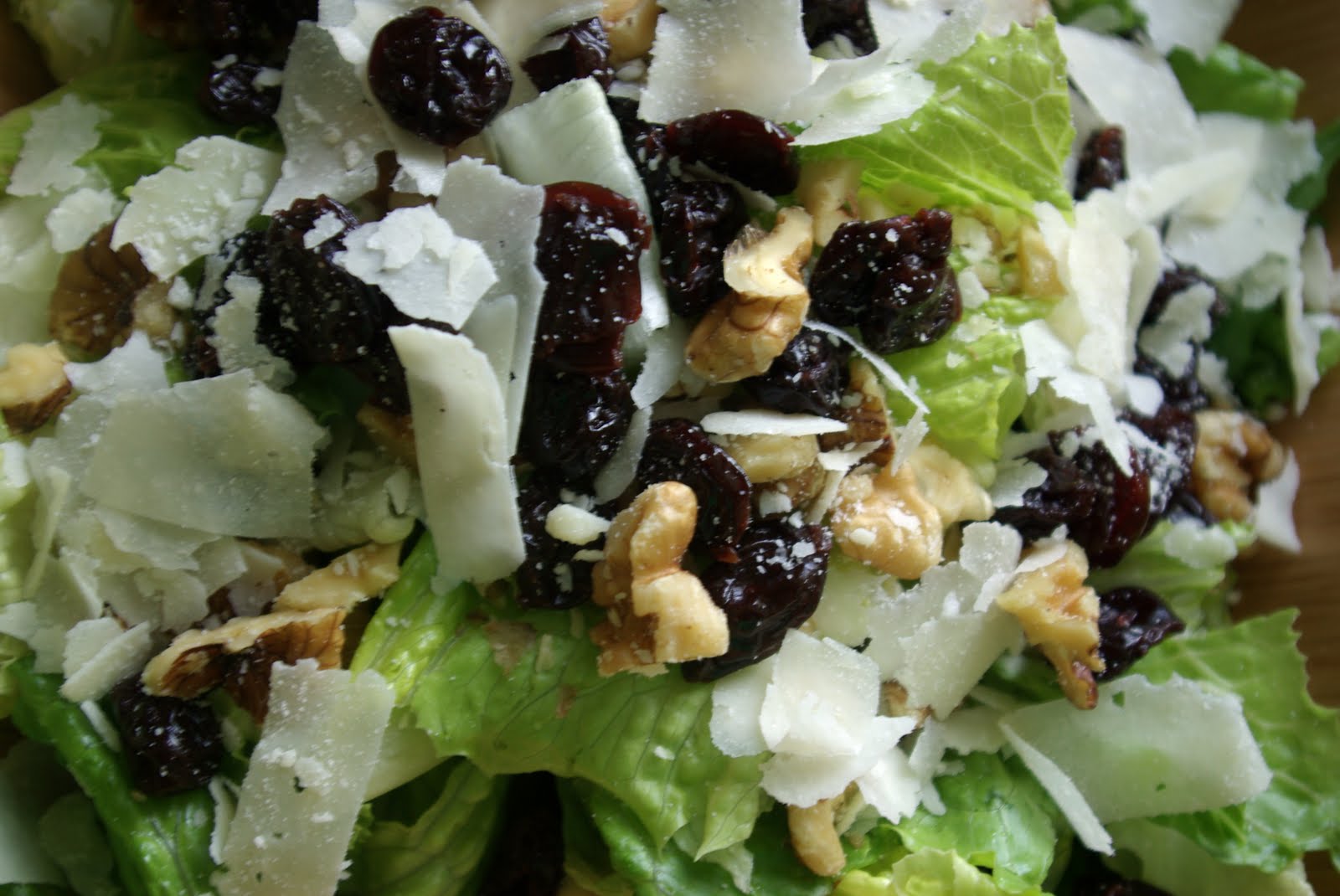 Dried Cherry, Walnut, and Parmesan Cheese Salad Sprinkles of Parsley