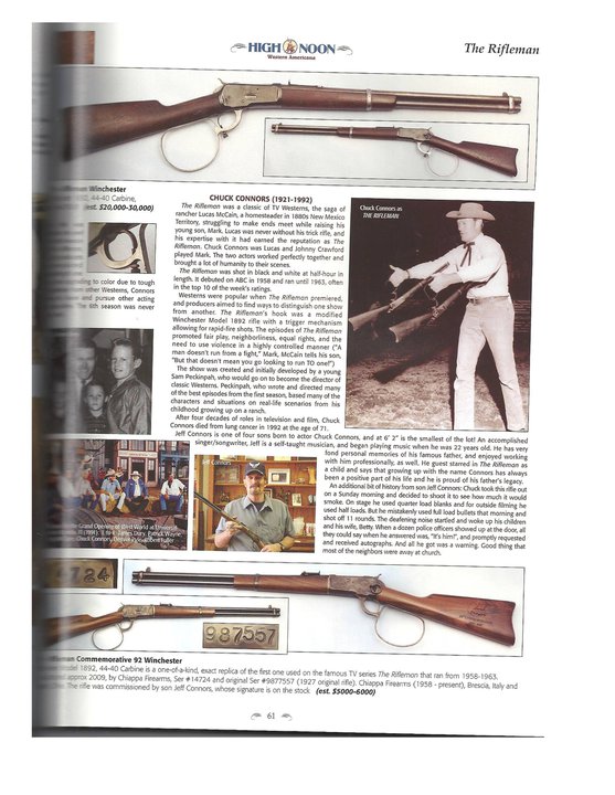 Henry's Western Round-up: RIFLEMAN GUNS GO UNDER THE HAMMER AT ‘HIGH NOON’
