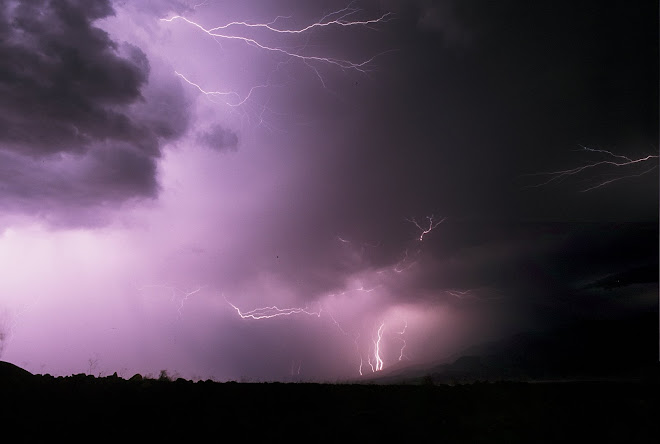 Summer Lightning Strikes Over Badwater Basin: Death Valley, California