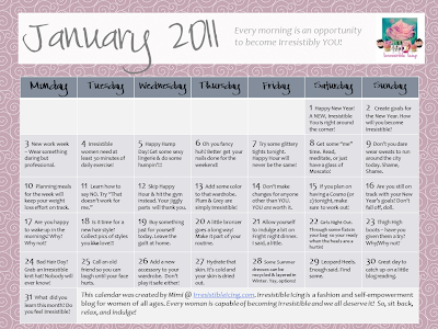Free Download - Irresistibly You January 2011 Calendar - Irresistible Icing