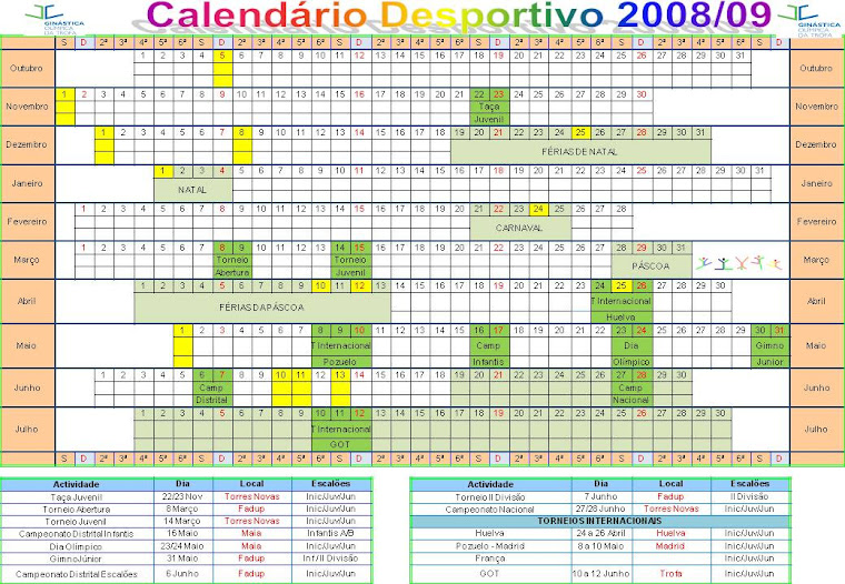 Calendário Desportivo 2008/2009