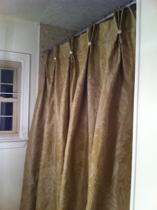 Pinch Pleat Curtain with Silk Buttons title=