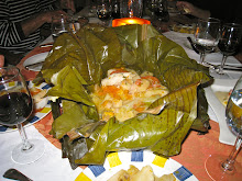 Le Bougna déballé... du poulet, du manioc, du tarot, des pommes terre douces