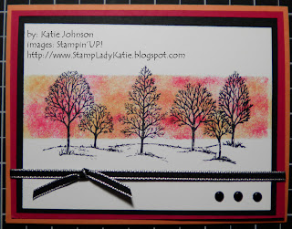 "Lovely as a Tree" fall card with "banded spotlighting
