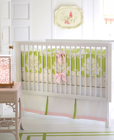 Nursery Notations Pink Green Nursery Bedding