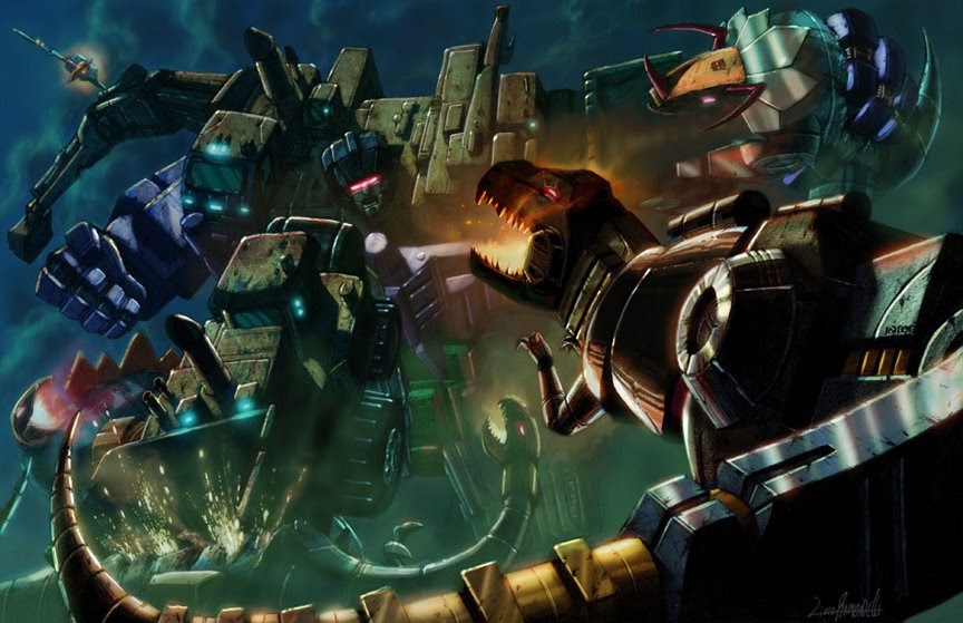 gelatometti Devastator vs. Dinobots