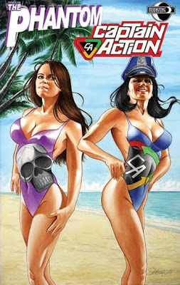 Alternate cover to Phantom Captain Action #2 featuring Diana and Lady Action