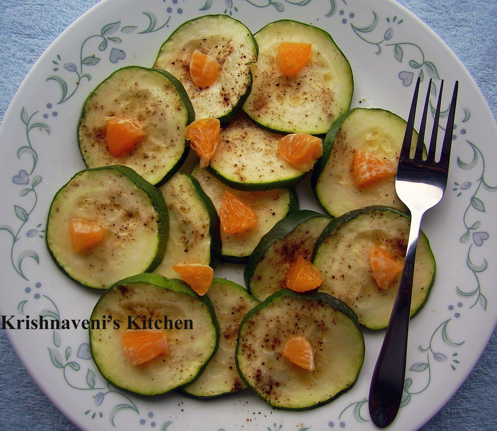 Krishnaveni's Kitchen Zucchini with Orange