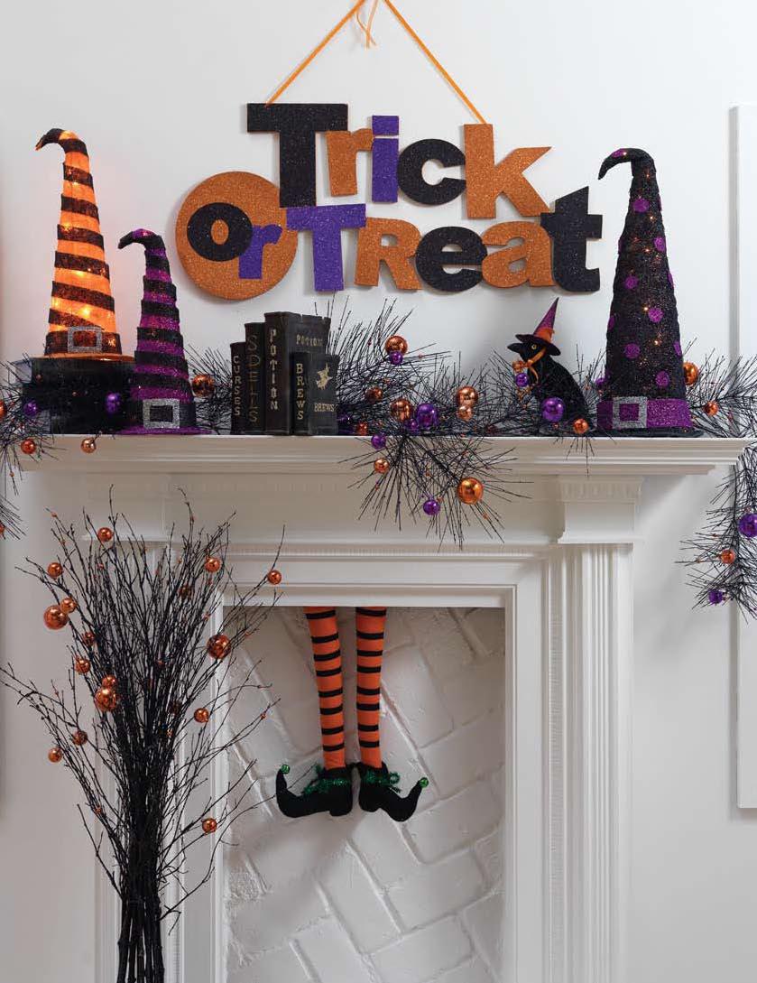 Minimalist Halloween Mantel Decorations with Simple Decor