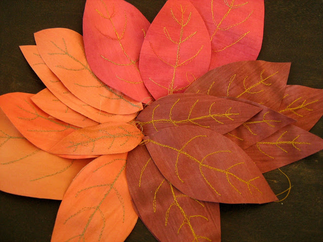 fabric leaves handmade fall garland