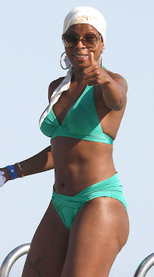 Mary J Blige Green Bikini