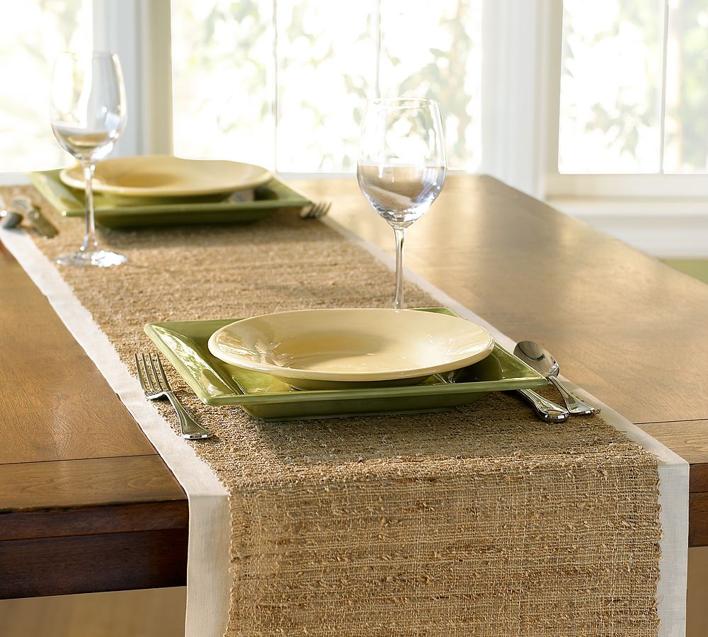 Dwelling Cents Burlap Table Runner