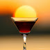 Sunset over a glass