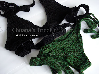 Crochet Bikini - Black, Cream, Olive - Sexy Lingerie, G-Strings