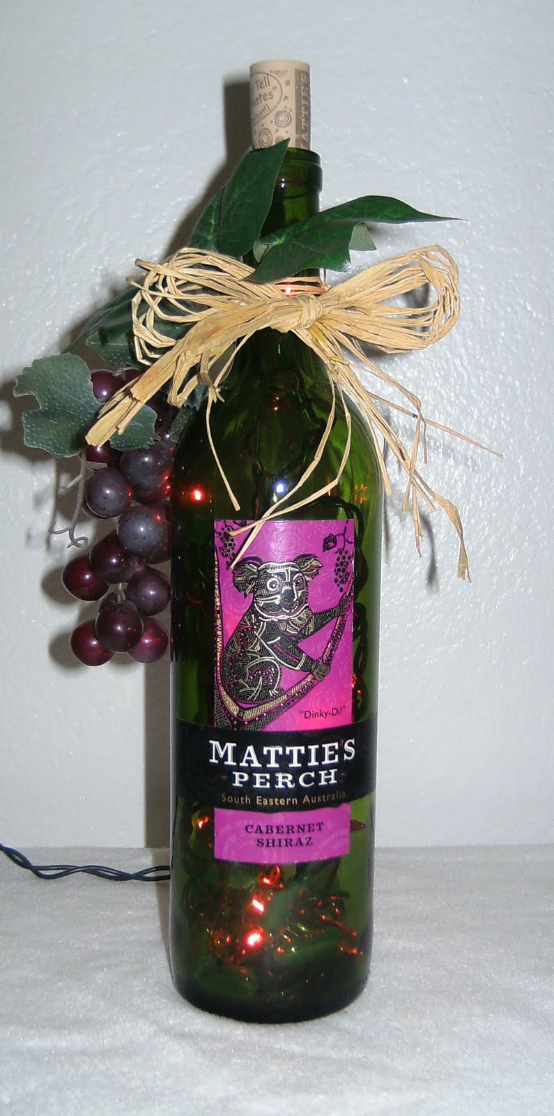 Elegant WIne Bottles: Grape Lighted Wine Bottles