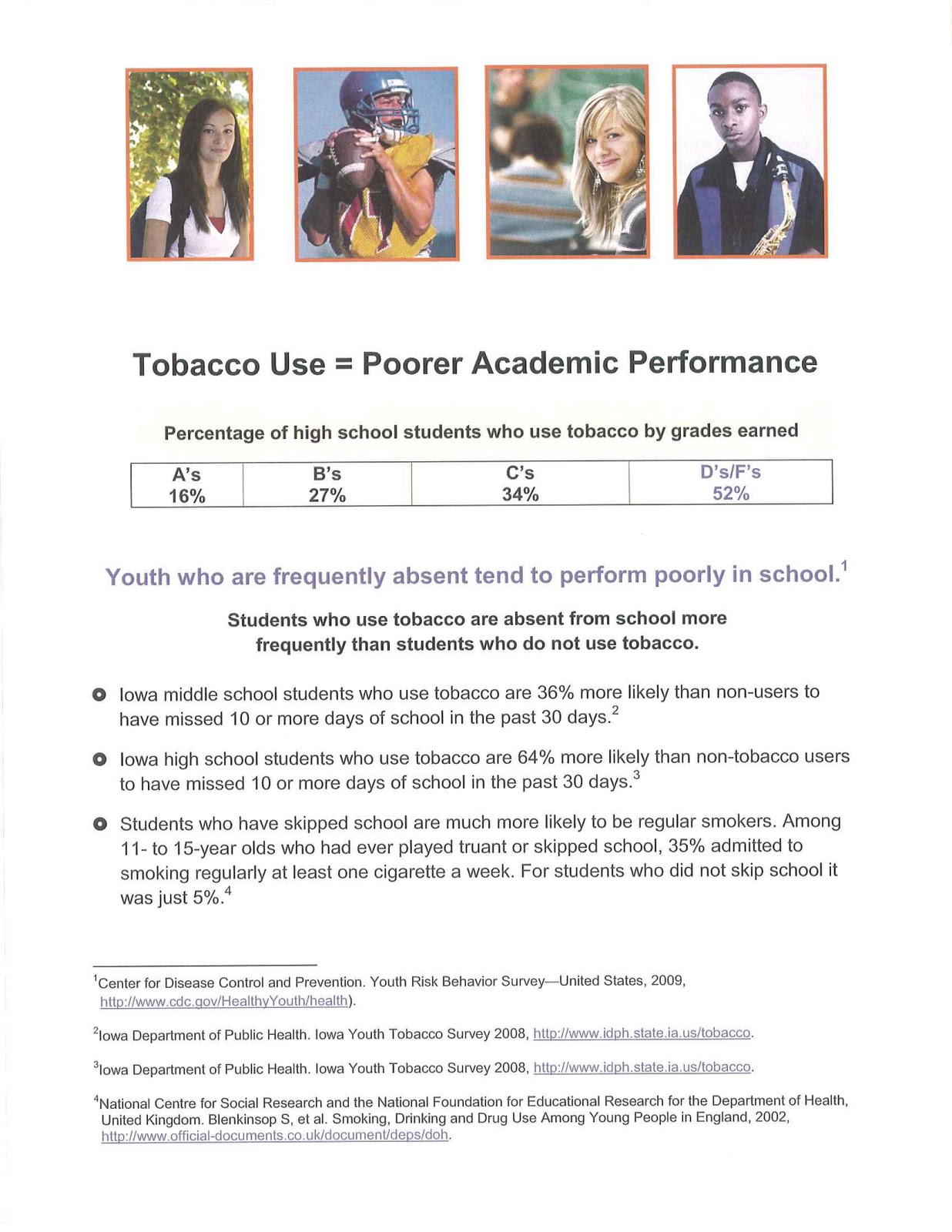 Dr. Paul Tedesco Tobacco Use = Poorer Academic Performance