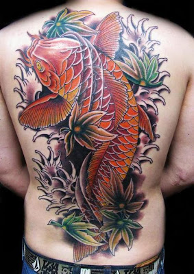 Back Piece Japanese Koi Fish Tattoo Picture 2