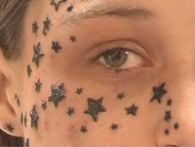 as can be seen tattoos of stars in provocative areas like the groin,