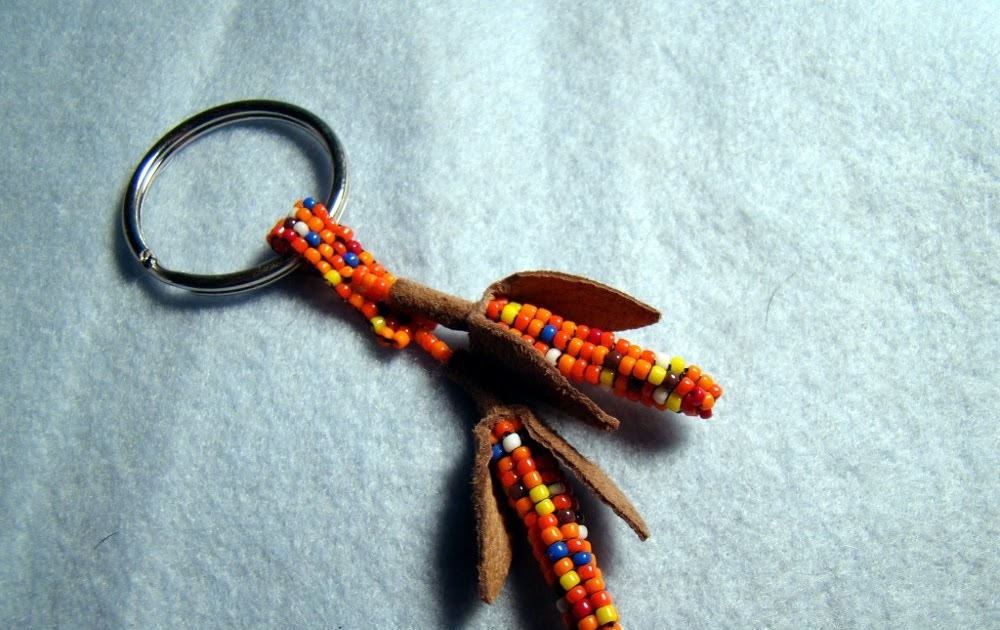 TS Beading and More Native American Beaded Indian Corn Keychain