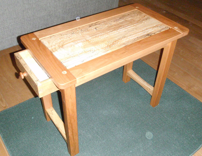 Splinters Woodworks Spalted Maple Table Top Cribbage Board