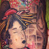 Japanese Geisha Woman Color Tattoo