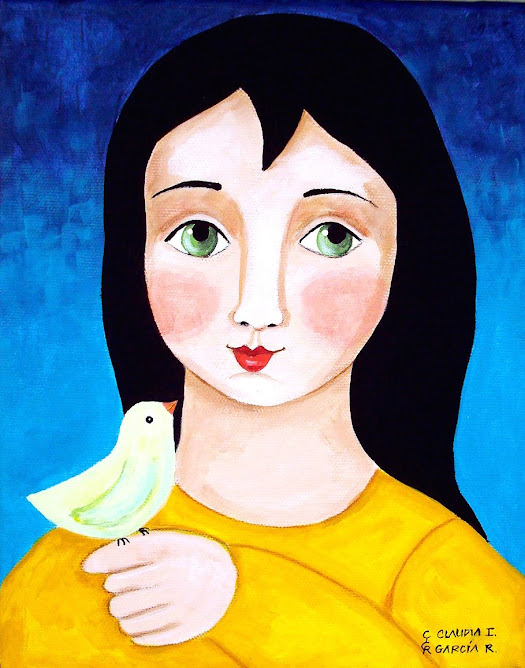 Girl with her bird