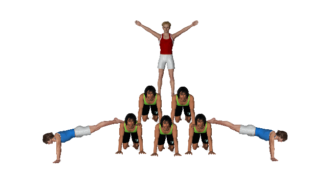 formas acrosport 5 personas